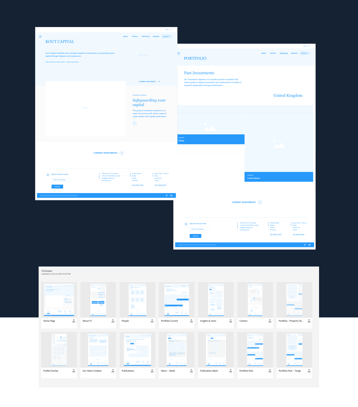 Wireframing example at a web design agency London