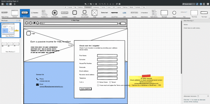 Balamiq wireframing software